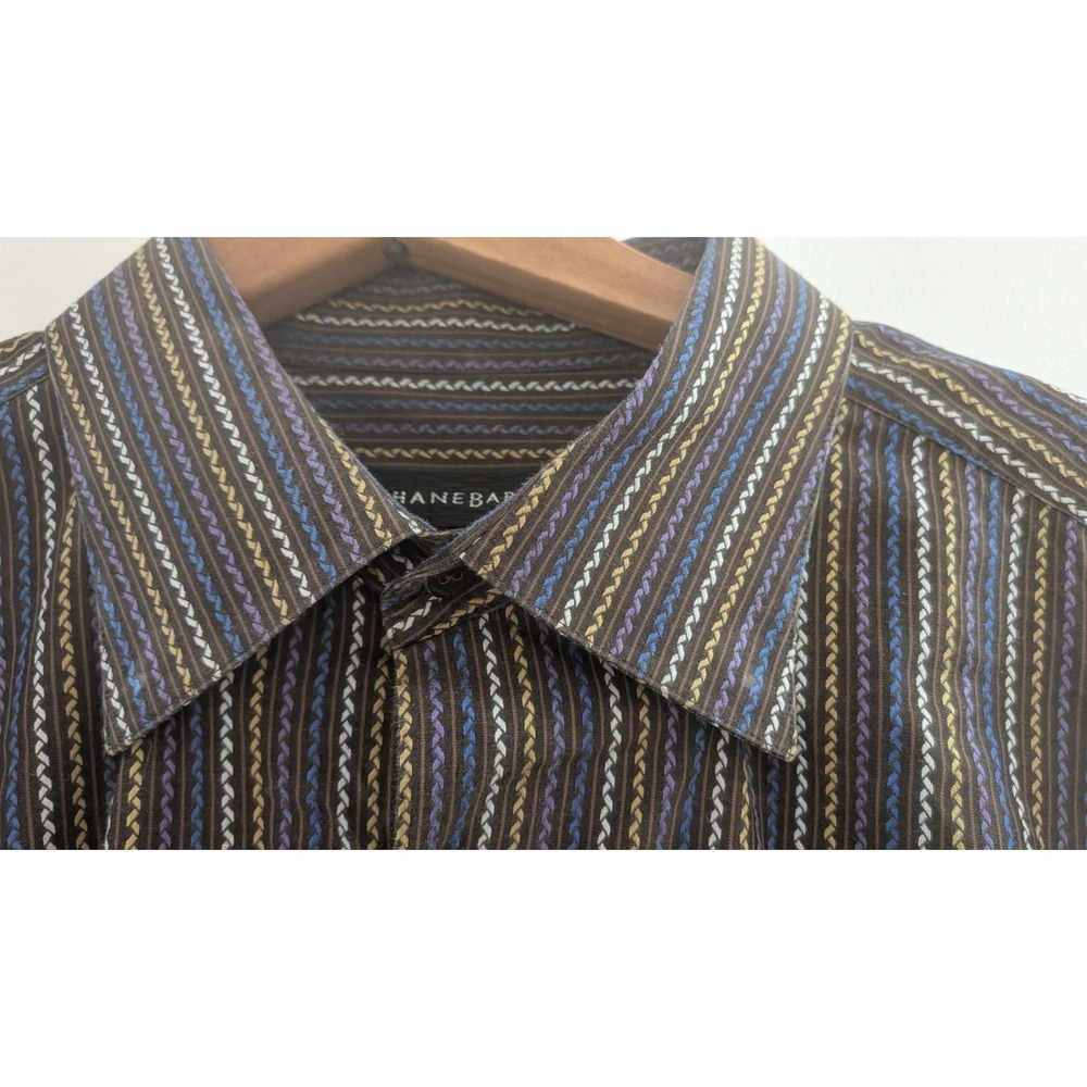 Jhane Barnes Vtg Y2K Designer Mens XL Boho Urban Retro Groovy Multi Stripe Woven